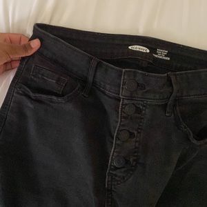 Old Navy super skinny stretchy high waisted jeans with knee slit